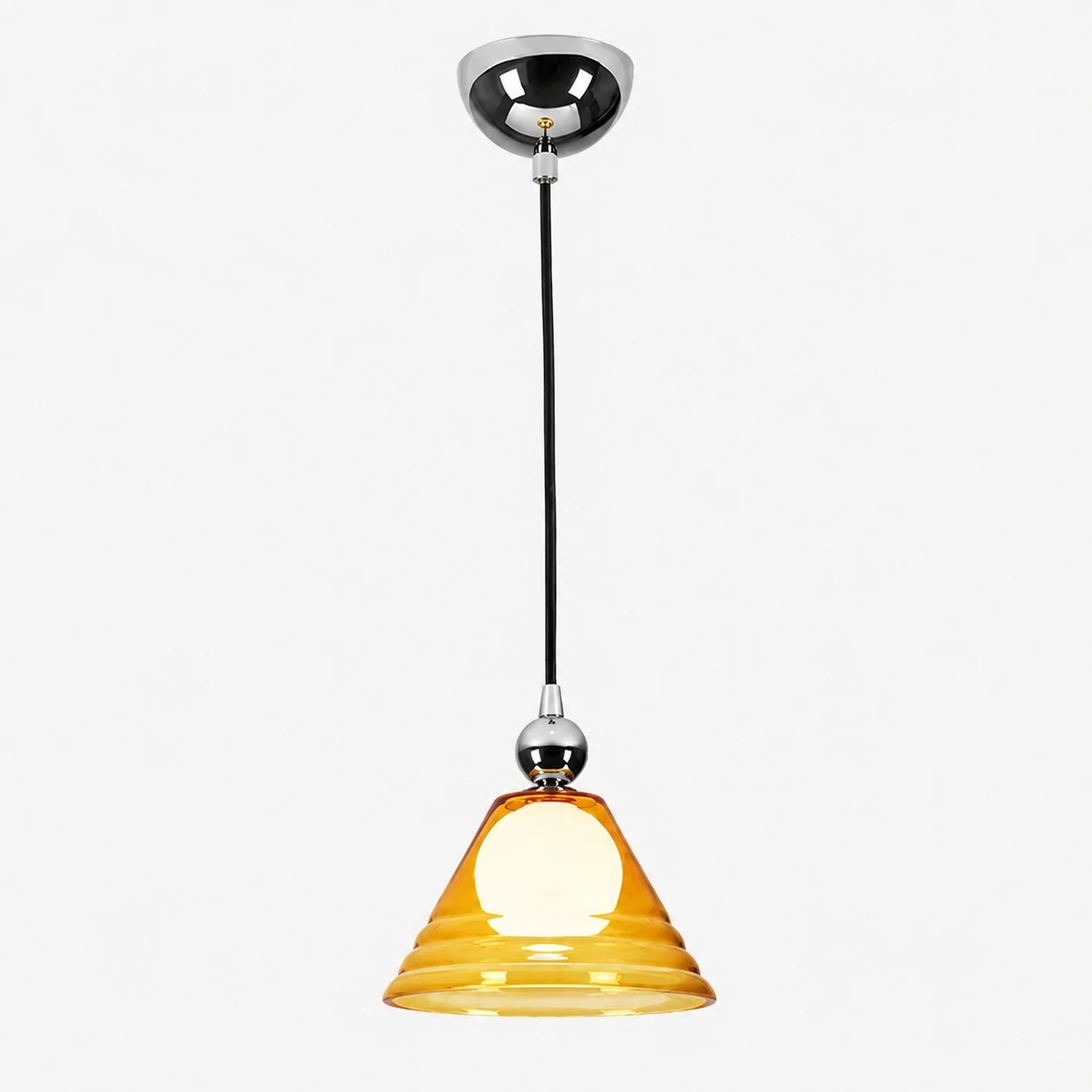 Single 18 cm amber glass pendant option
