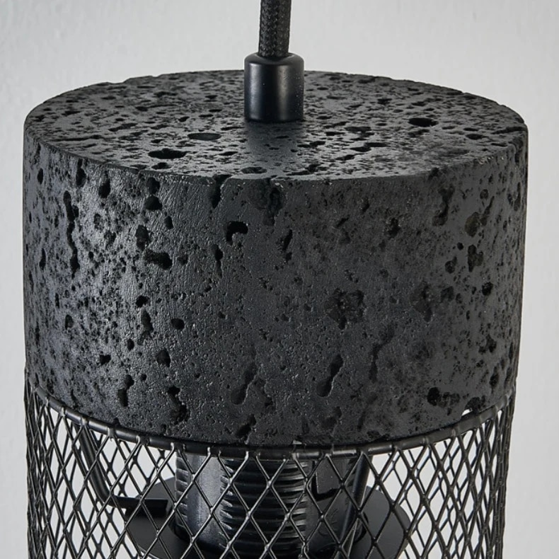 Black stone texture pendant top close view