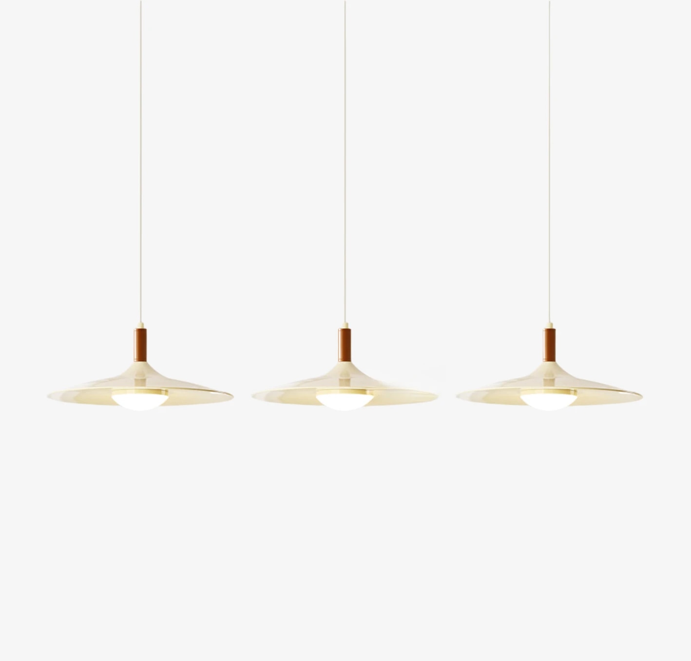 Cream pendant light with three heads