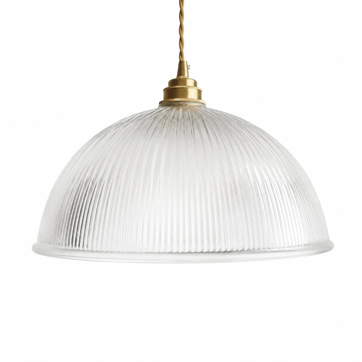 Clear ribbed glass pendant light SKU image