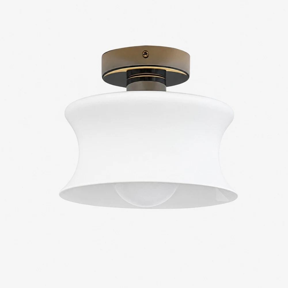 Plafonnier encastré en verre de style Bauhaus français, 20 cm