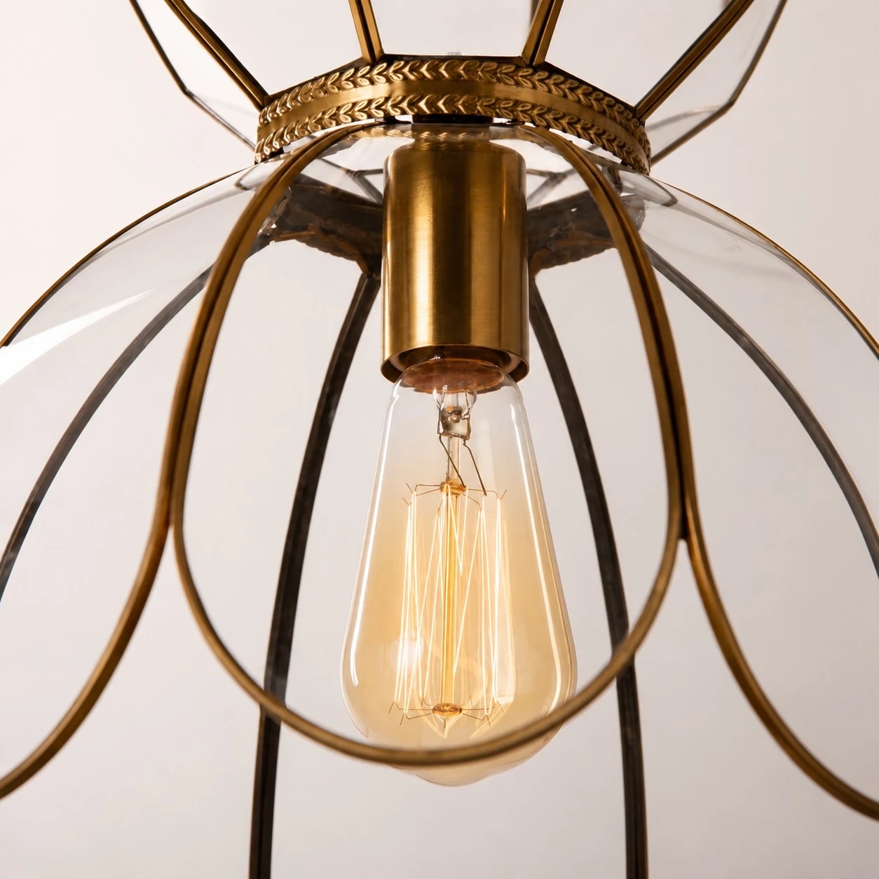 Clear lotus pendant metal petal frame with bulb