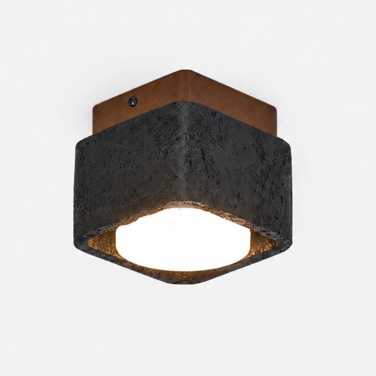 Plafonnier en travertin noir à une lumière
