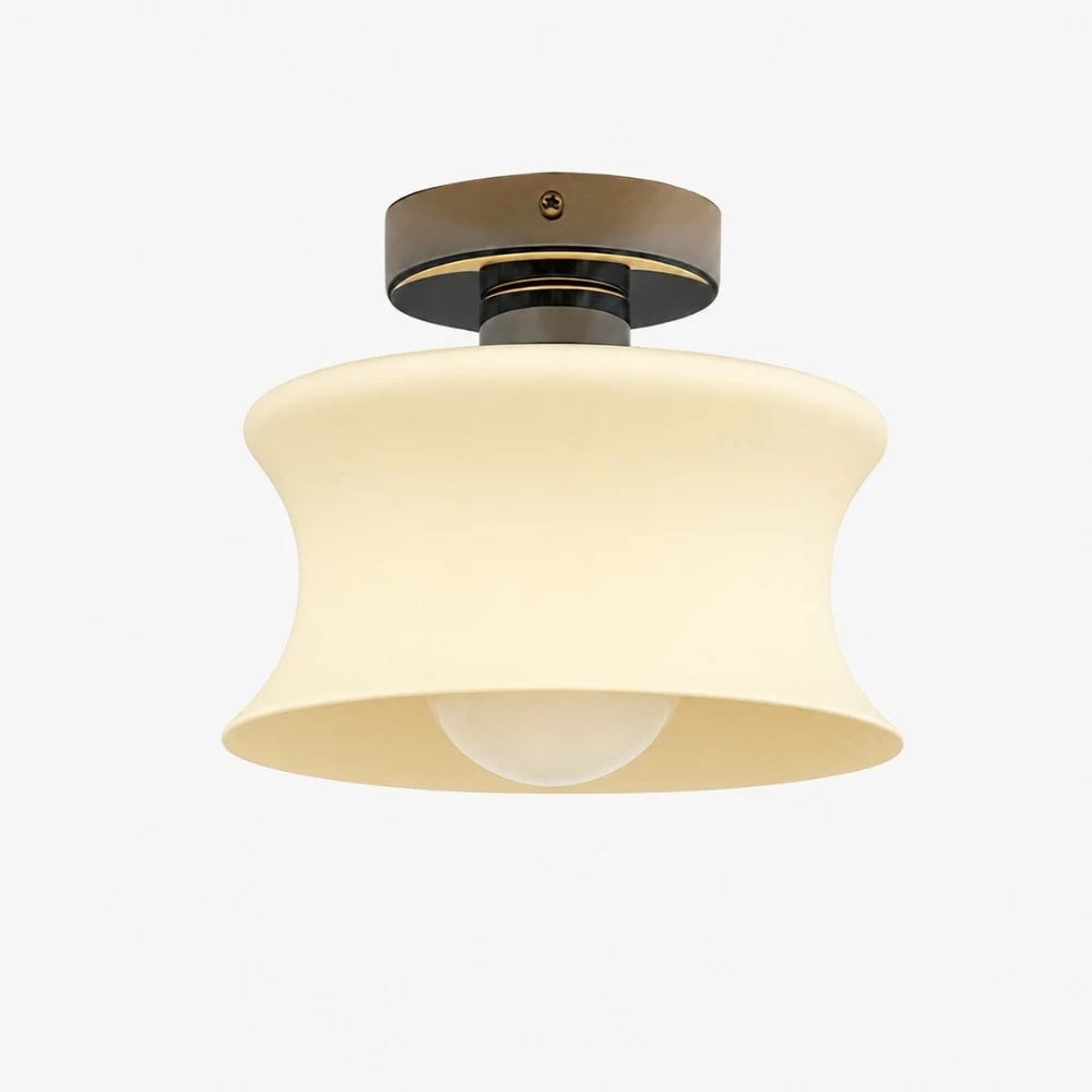 Plafonnier encastré en verre de style Bauhaus français, 20 cm