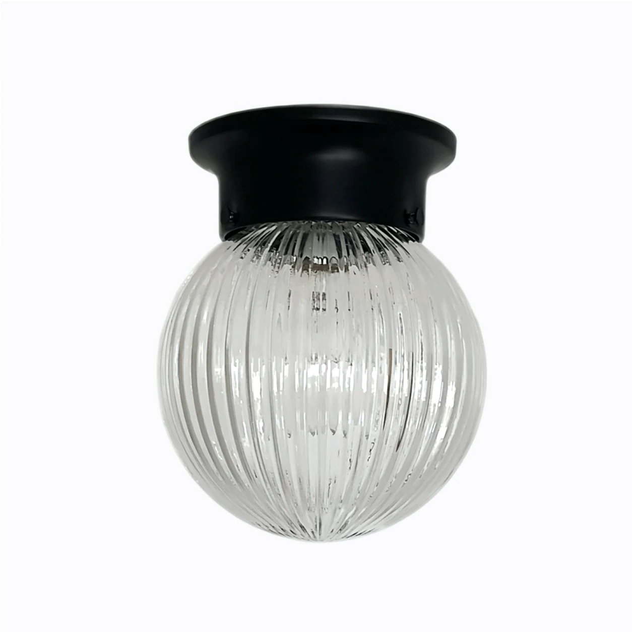 Style K minimalist glass ceiling lamp in black finish