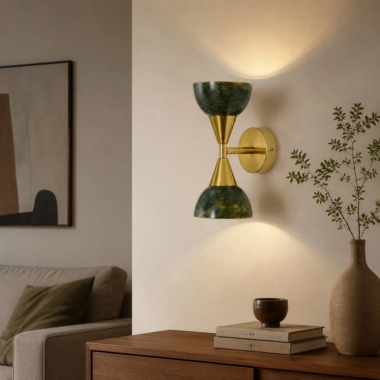 Maßstab für eine Wandleuchte im Wohnzimmer