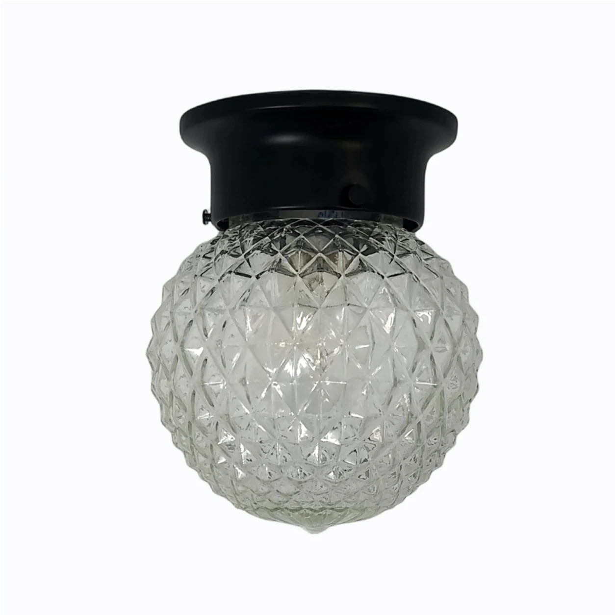 Style C minimalist glass ceiling lamp in black finish