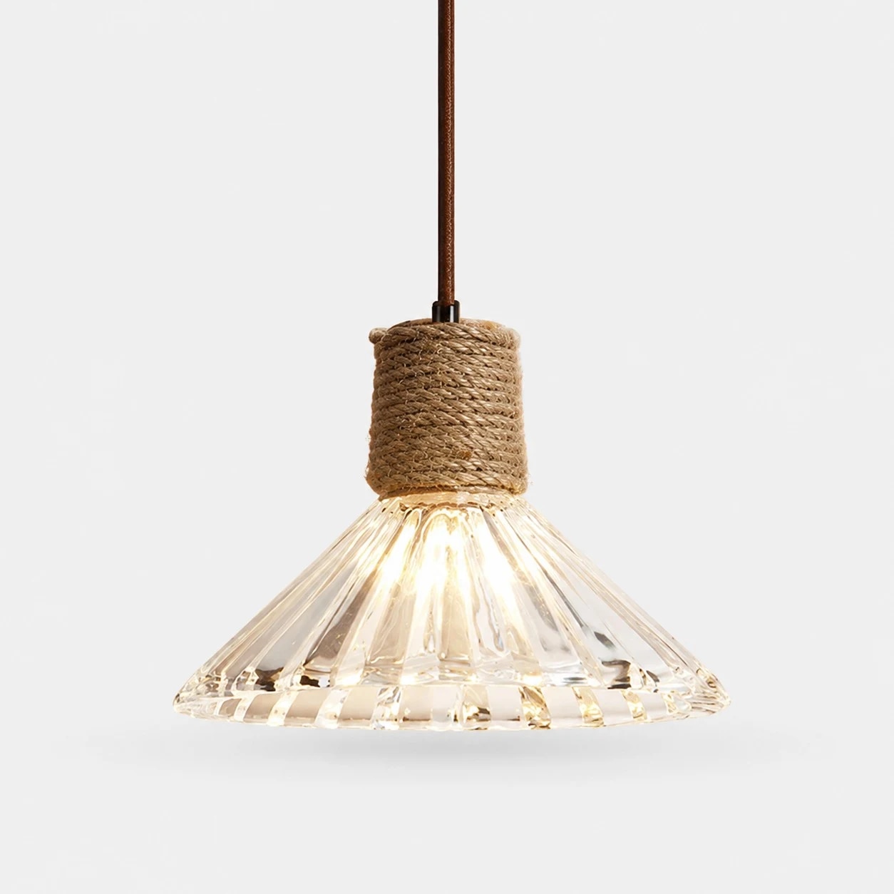 Style A faceted clear glass pendant