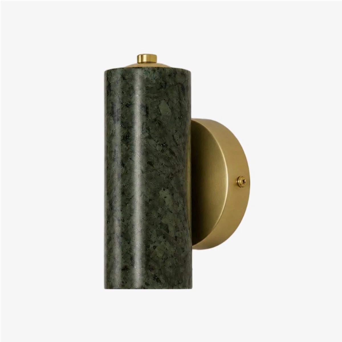 Applique murale cylindrique en jade vert style A avec plaque murale ronde en métal