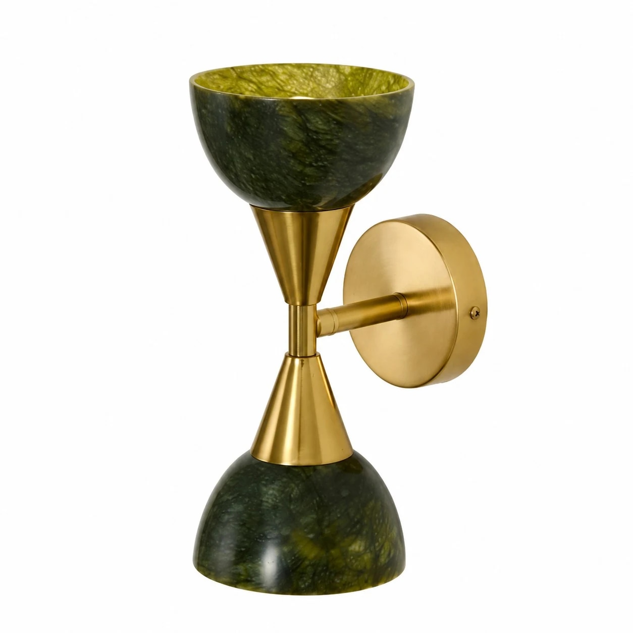Produktansicht der Wandleuchte in Jadegrün und Gold