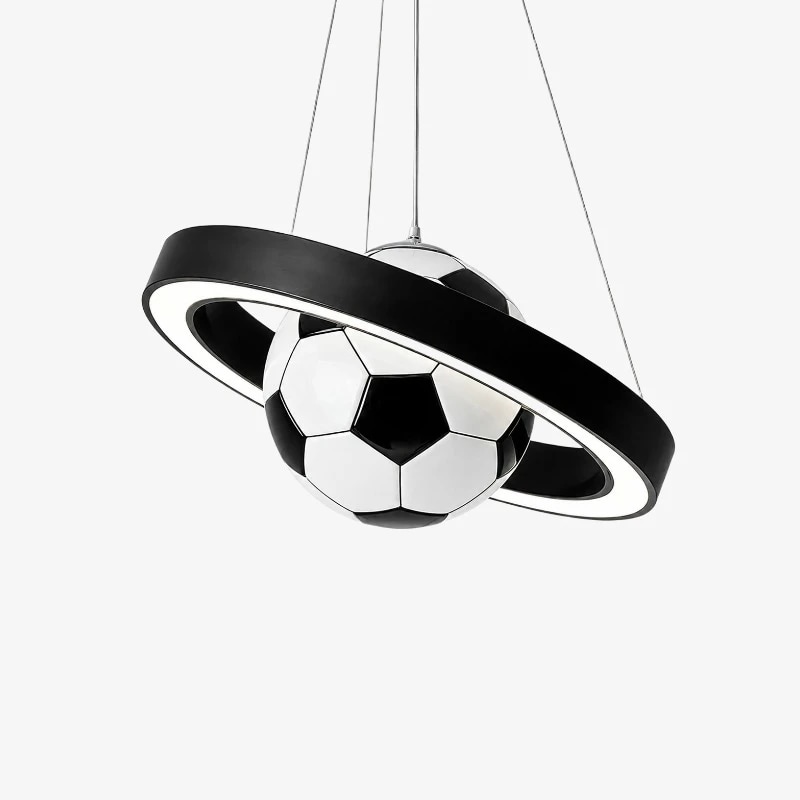 finition de lustre pendentif de football noir