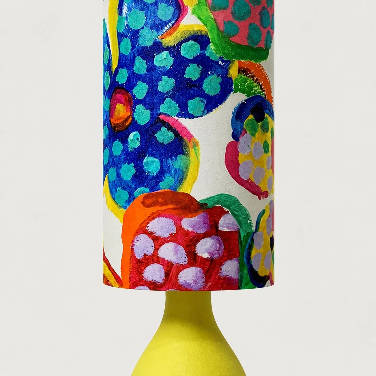Colorful fabric lampshade pattern close view