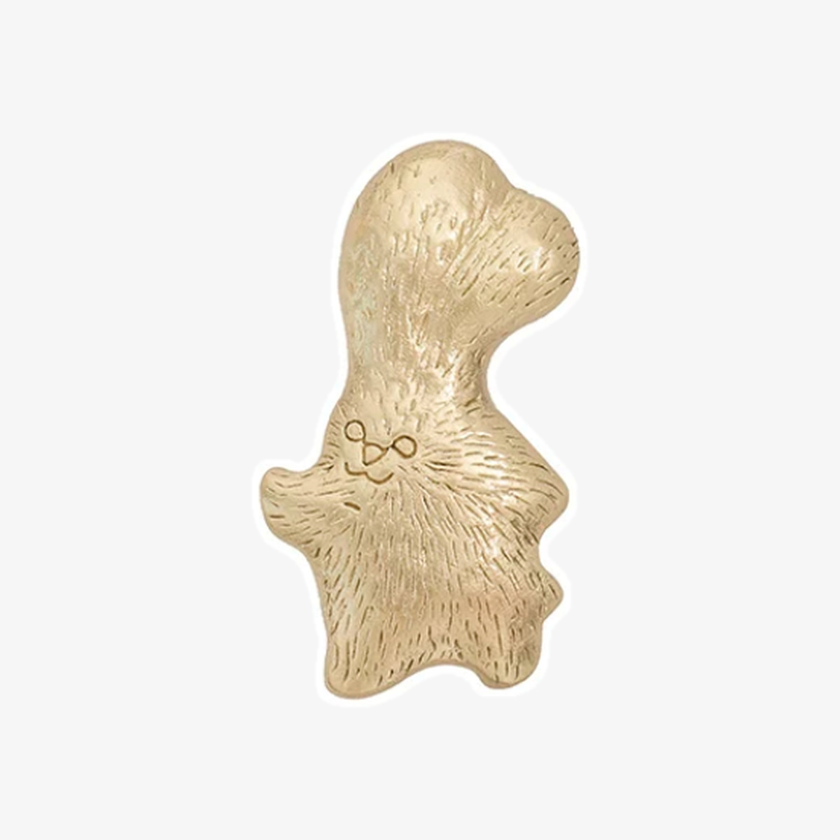 Knopp i mässing med djurmotiv, storlek B, kanin