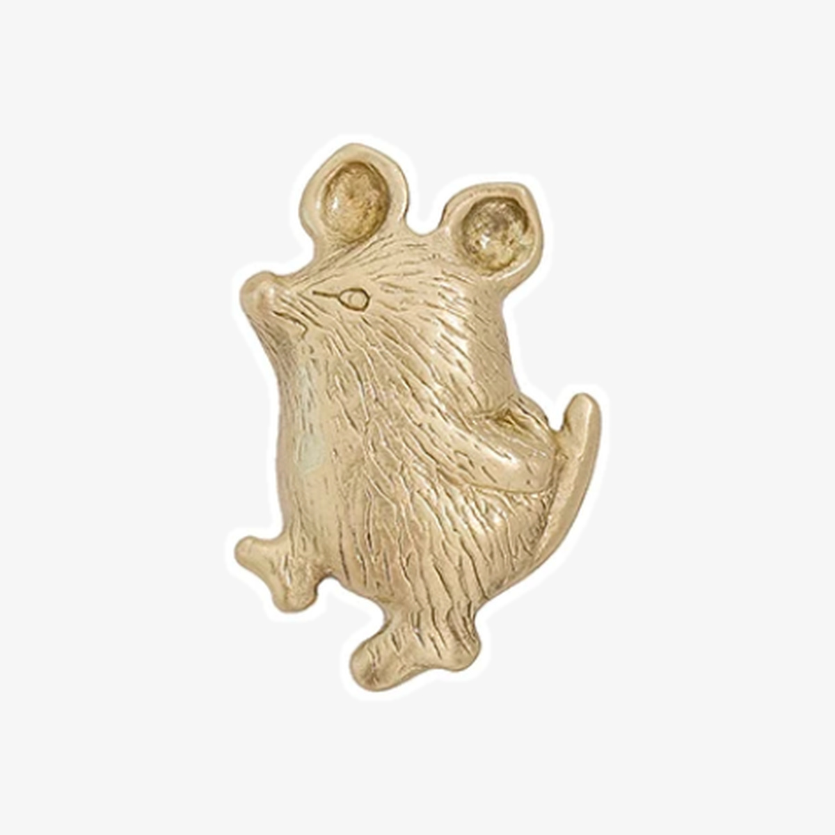 Knopp i mässing med djurmotiv, storlek B, mus