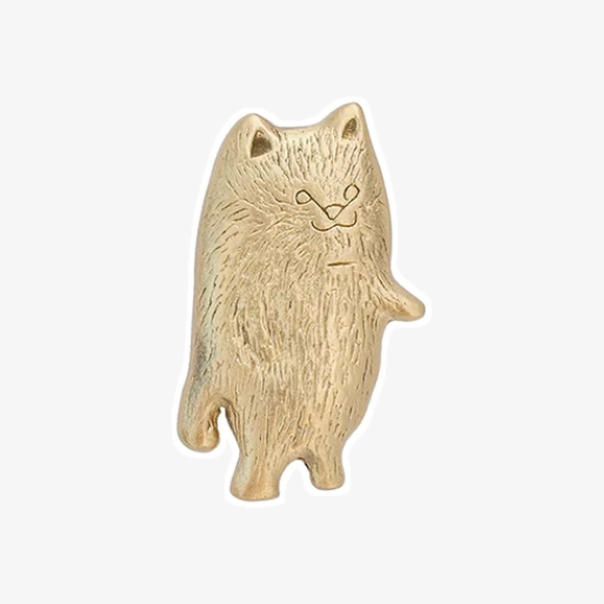 Knopp i mässing med djurmotiv, kattstorlek B