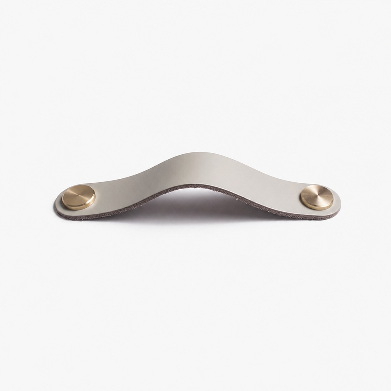 Sage Green Double Hole Double Hole 19.6 cm cowhide leather and brass cabinet pull handle