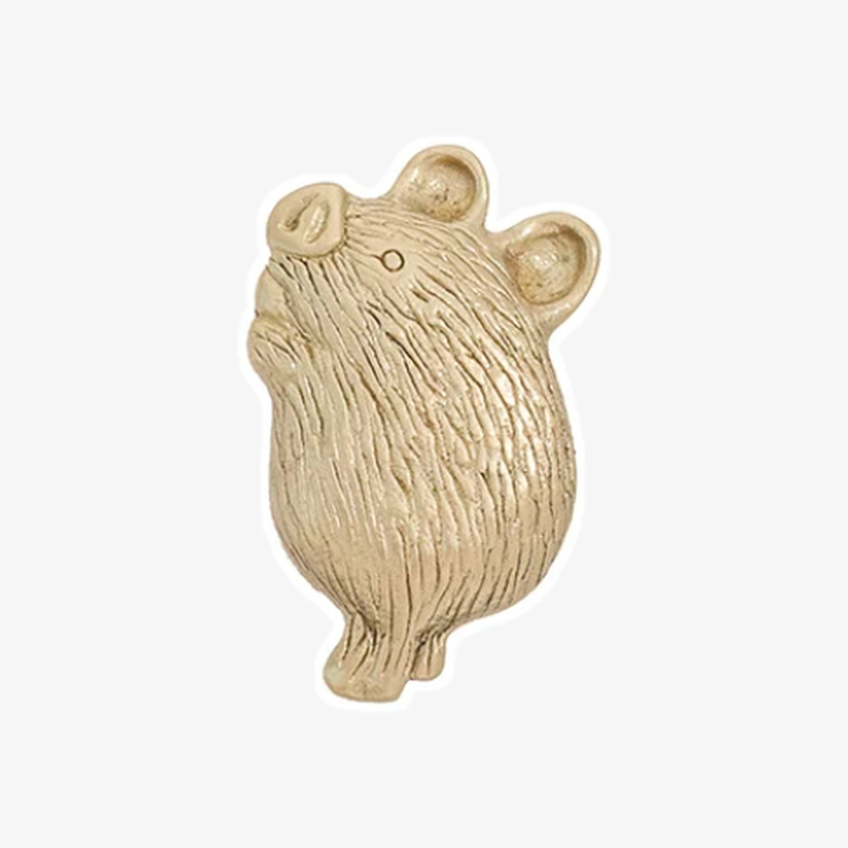 Knopp i mässing med djurmotiv, storlek B, gris