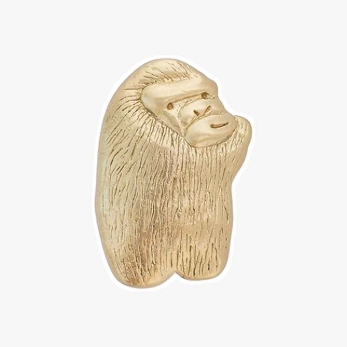 Knopp i mässing med djurmotiv Gorilla Size A