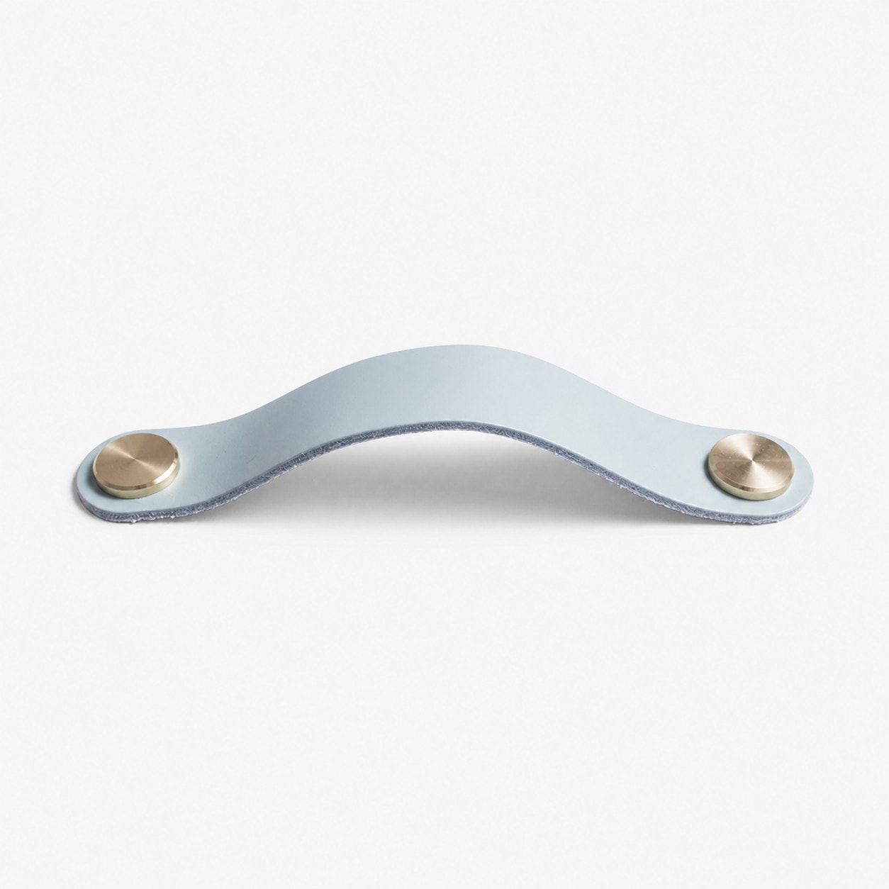 Light Blue Double Hole Double Hole 16.4 cm cowhide leather and brass cabinet pull handle