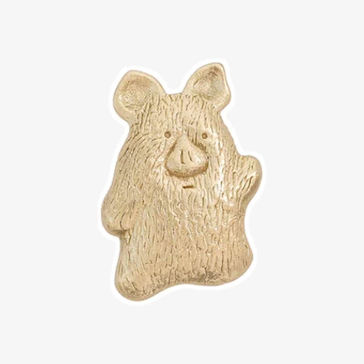 Knopp i mässing med djurmotiv, storlek C, gris