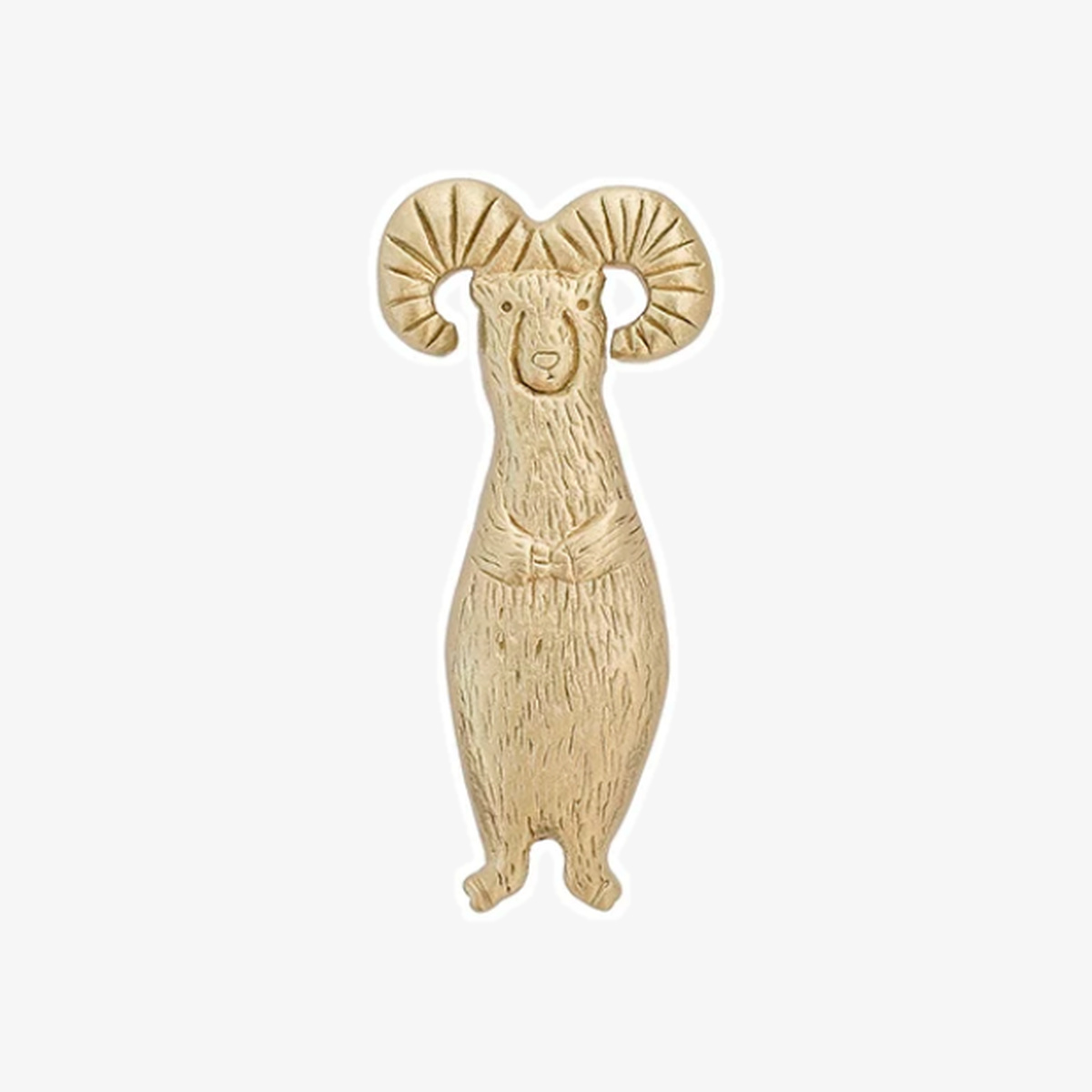 Knopp i mässing med djurmotiv, storlek A, får