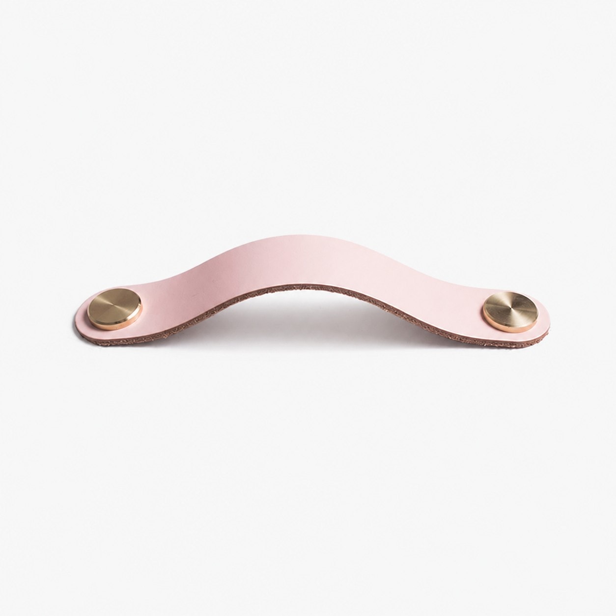 Pink Double Hole Double Hole 13.2 cm cowhide leather and brass cabinet pull handle