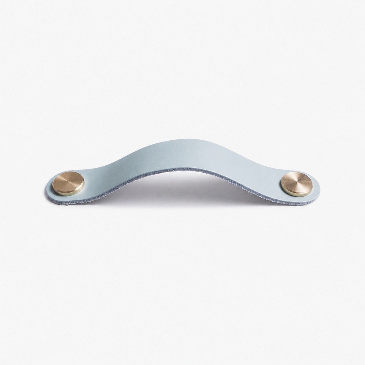 Light Blue Double Hole Double Hole 13.2 cm cowhide leather and brass cabinet pull handle