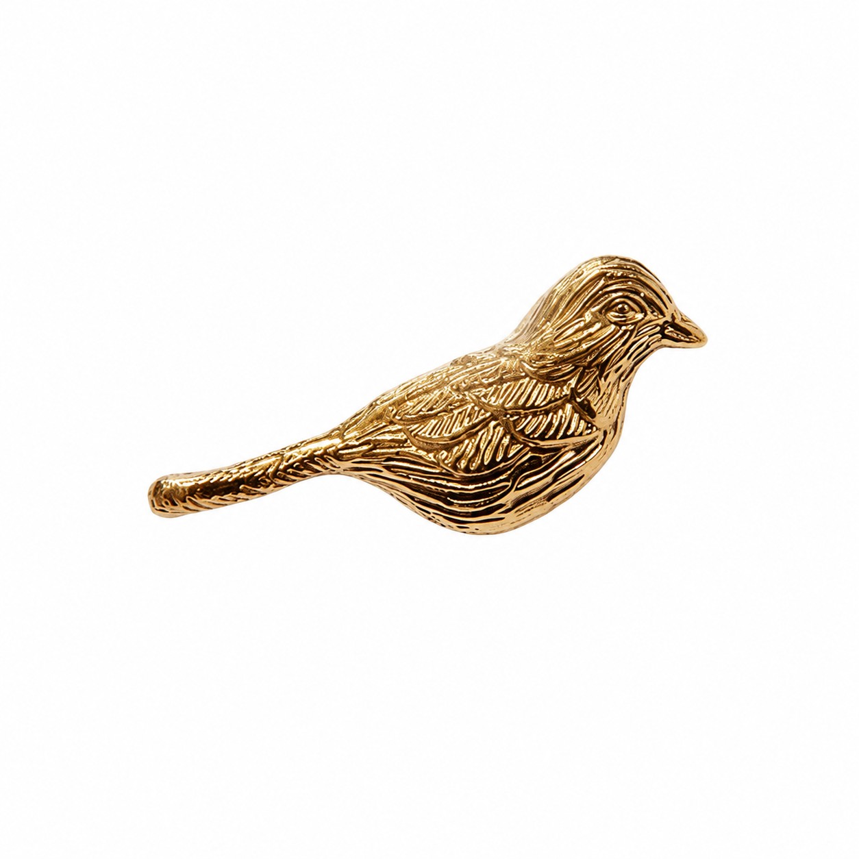 Bird brass cabinet handle, single hole