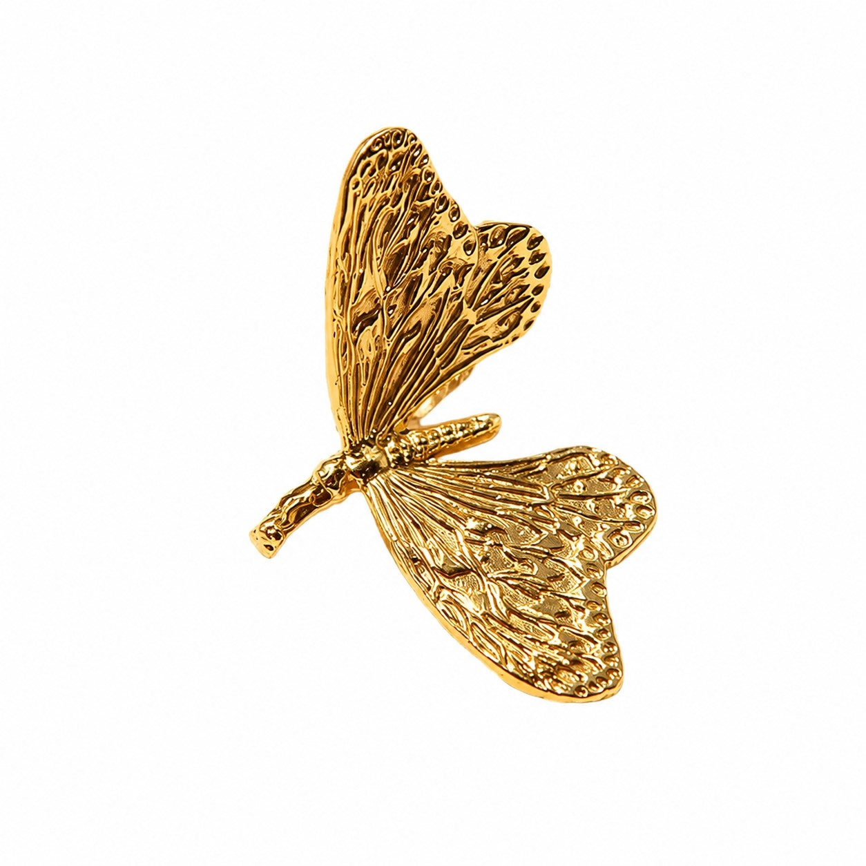 Vintage butterfly brass cabinet handle, single hole