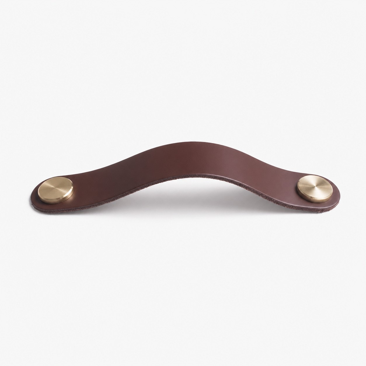 Brown Double Hole Double Hole 16.4 cm cowhide leather and brass cabinet pull handle