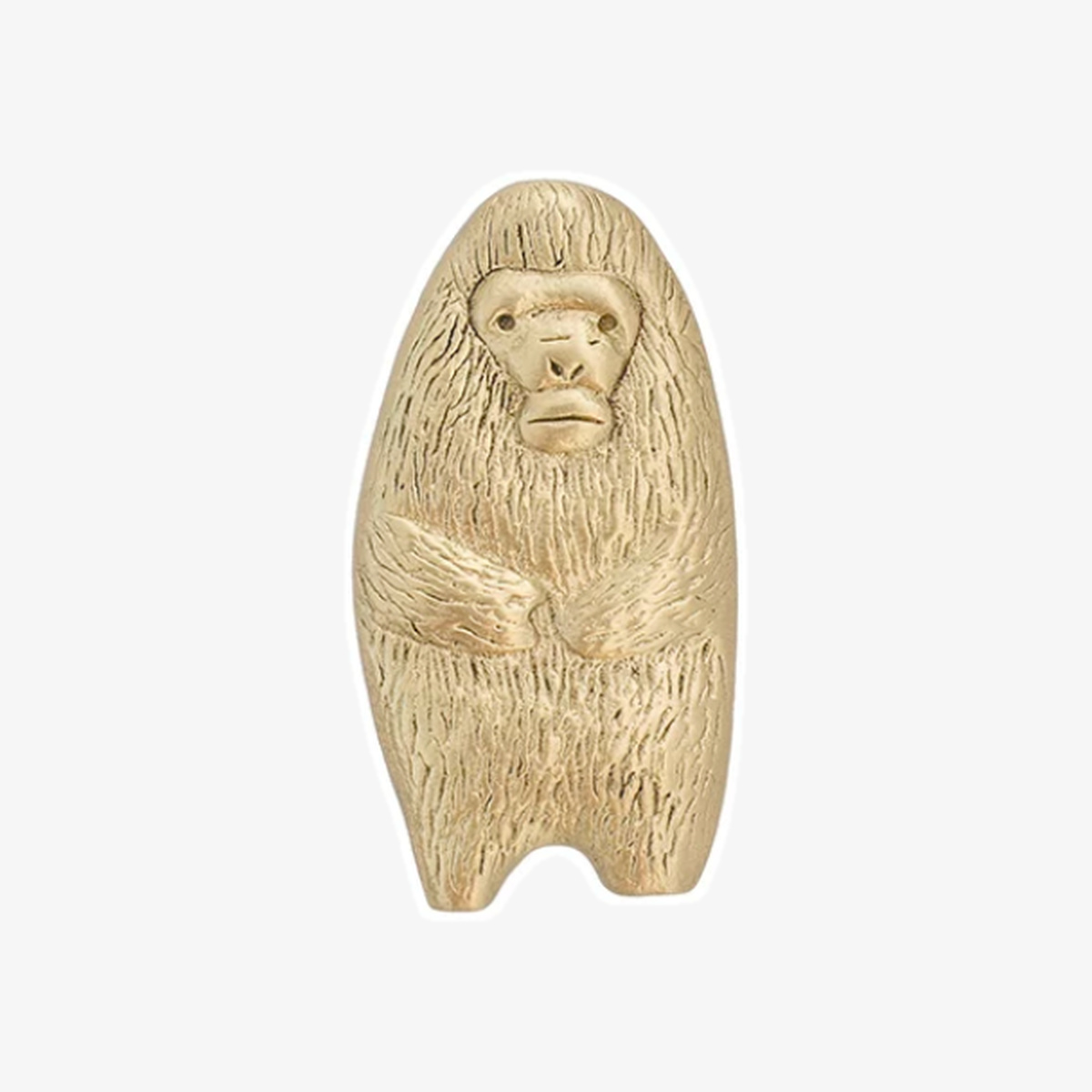 Knopp i mässing med djurmotiv Gorilla Storlek C