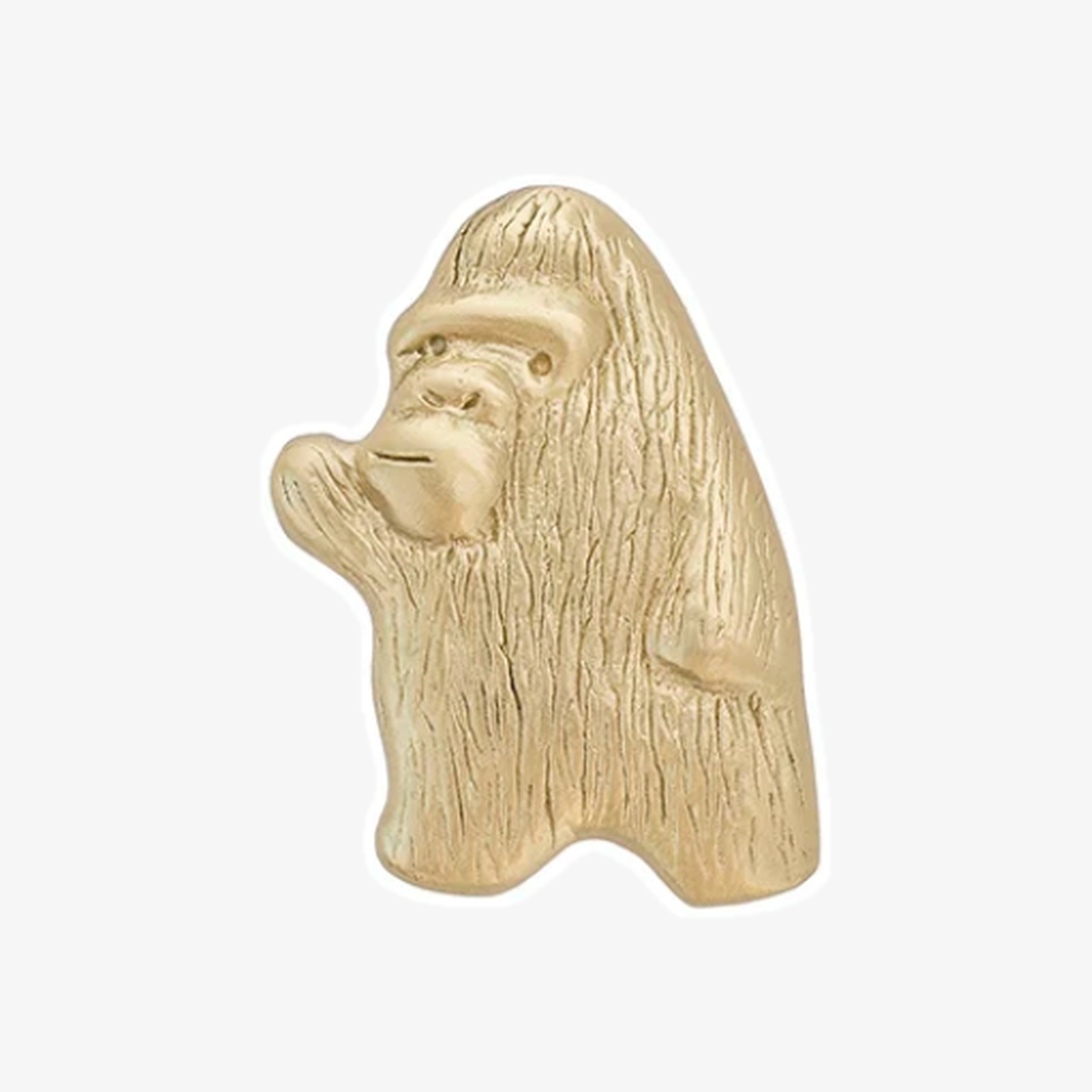 Knopp i mässing med djurmotiv Gorilla Storlek B