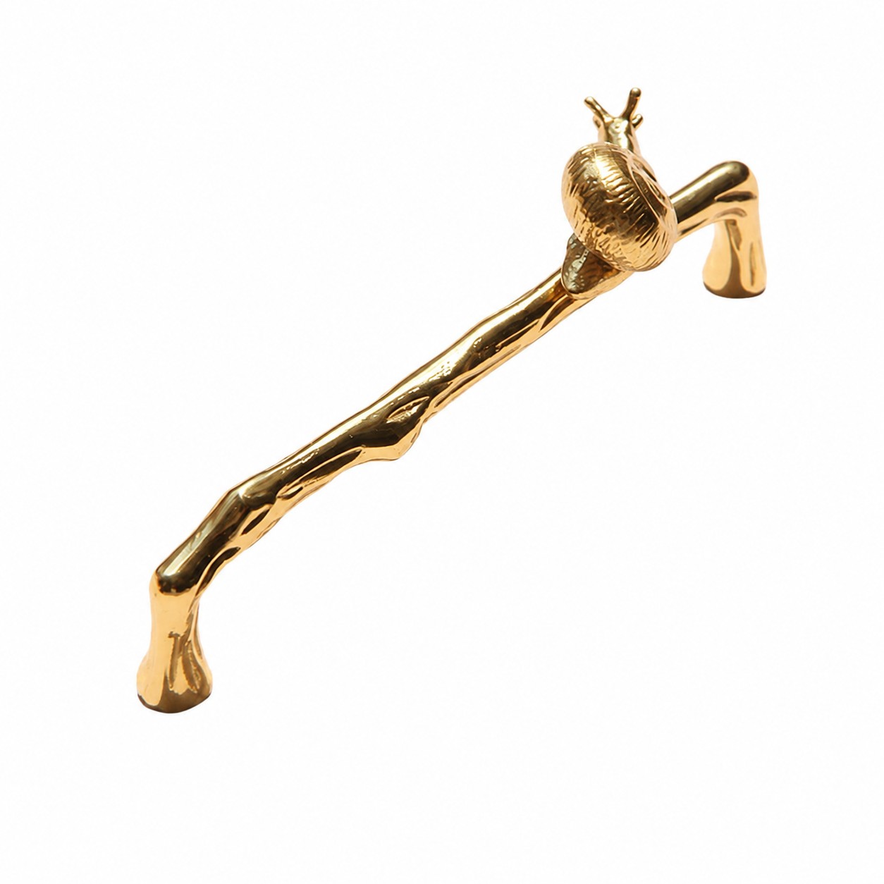 Snail brass cabinet handle with 5.0 inch and 12.8 centimeter center to center mounting
