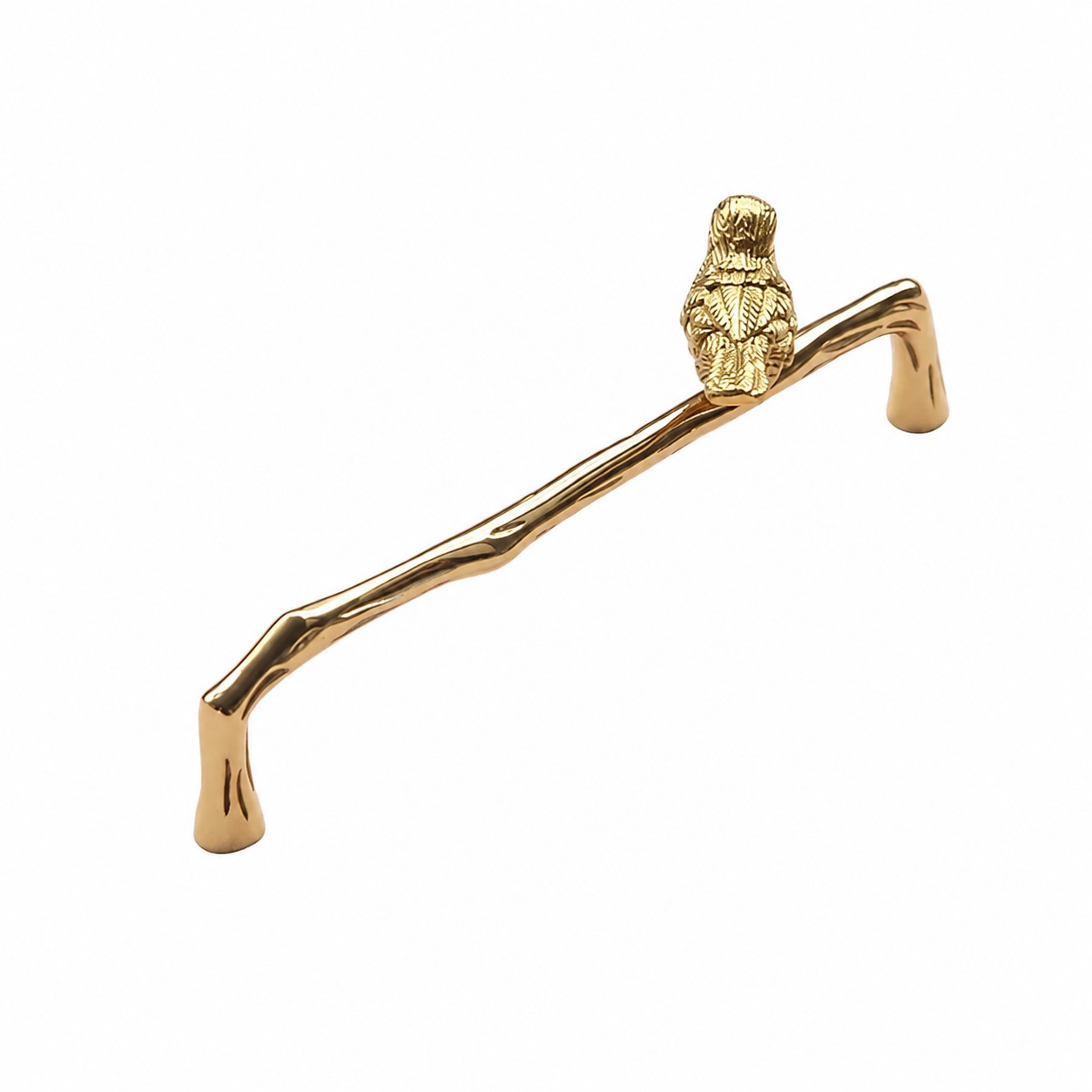 Bird brass cabinet handle with 6.3 inch and 16.0 centimeter center to center mounting