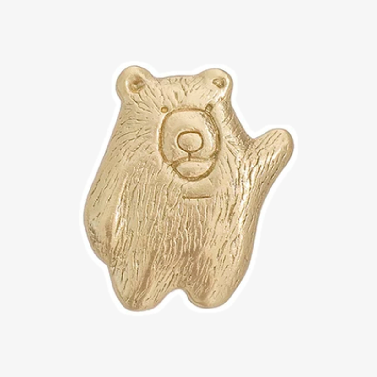 Knopp i mässing med djurmotiv, storlek B, björn
