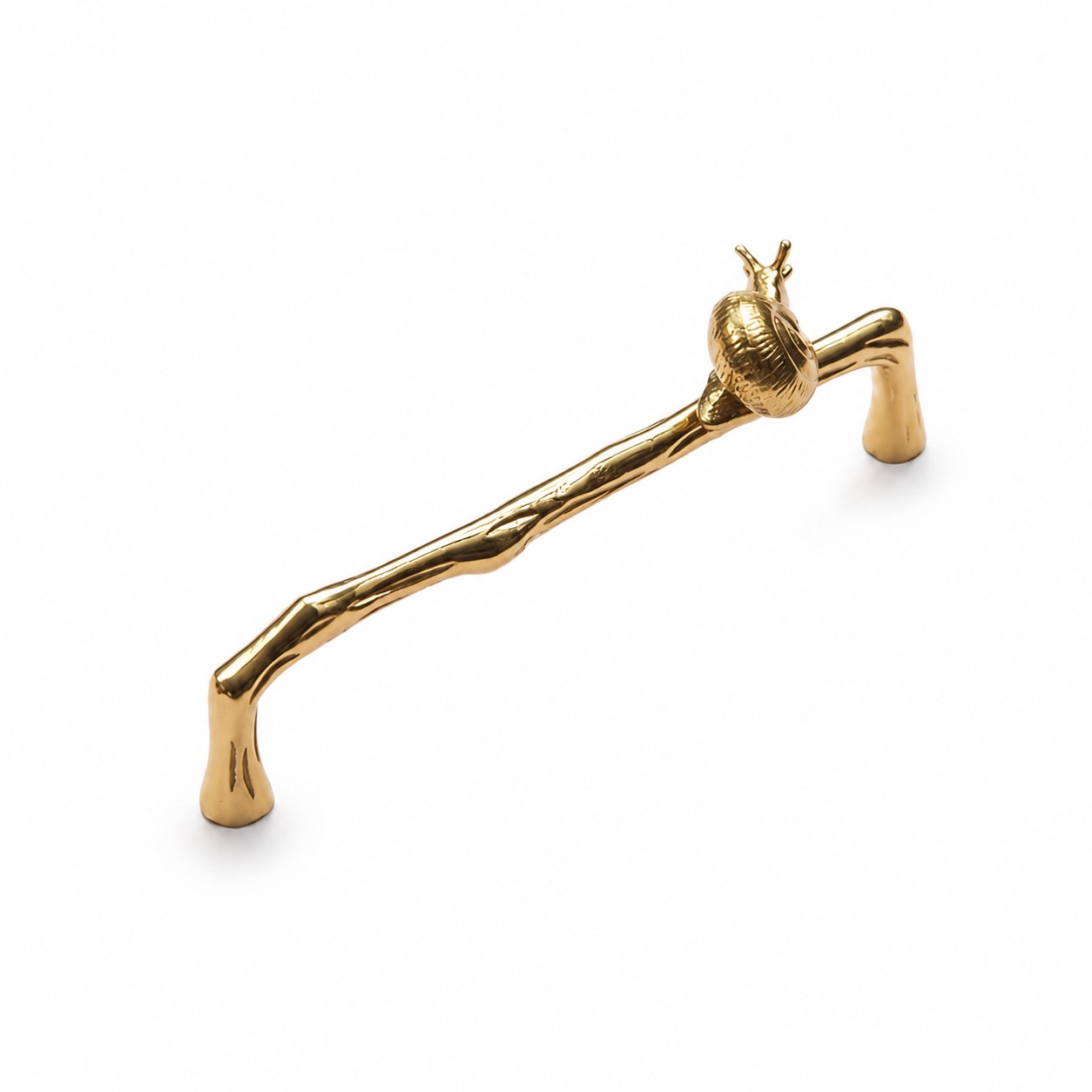 Snail brass cabinet handle with 6.3 inch and 16.0 centimeter center to center mounting