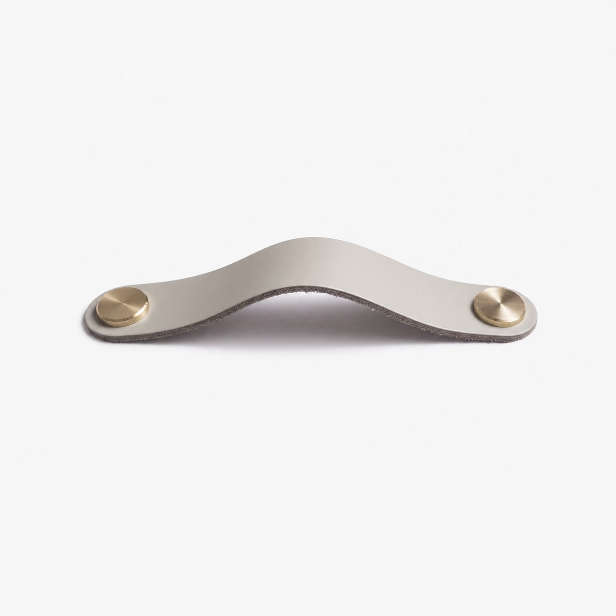 Sage Green Double Hole Double Hole 16.4 cm cowhide leather and brass cabinet pull handle