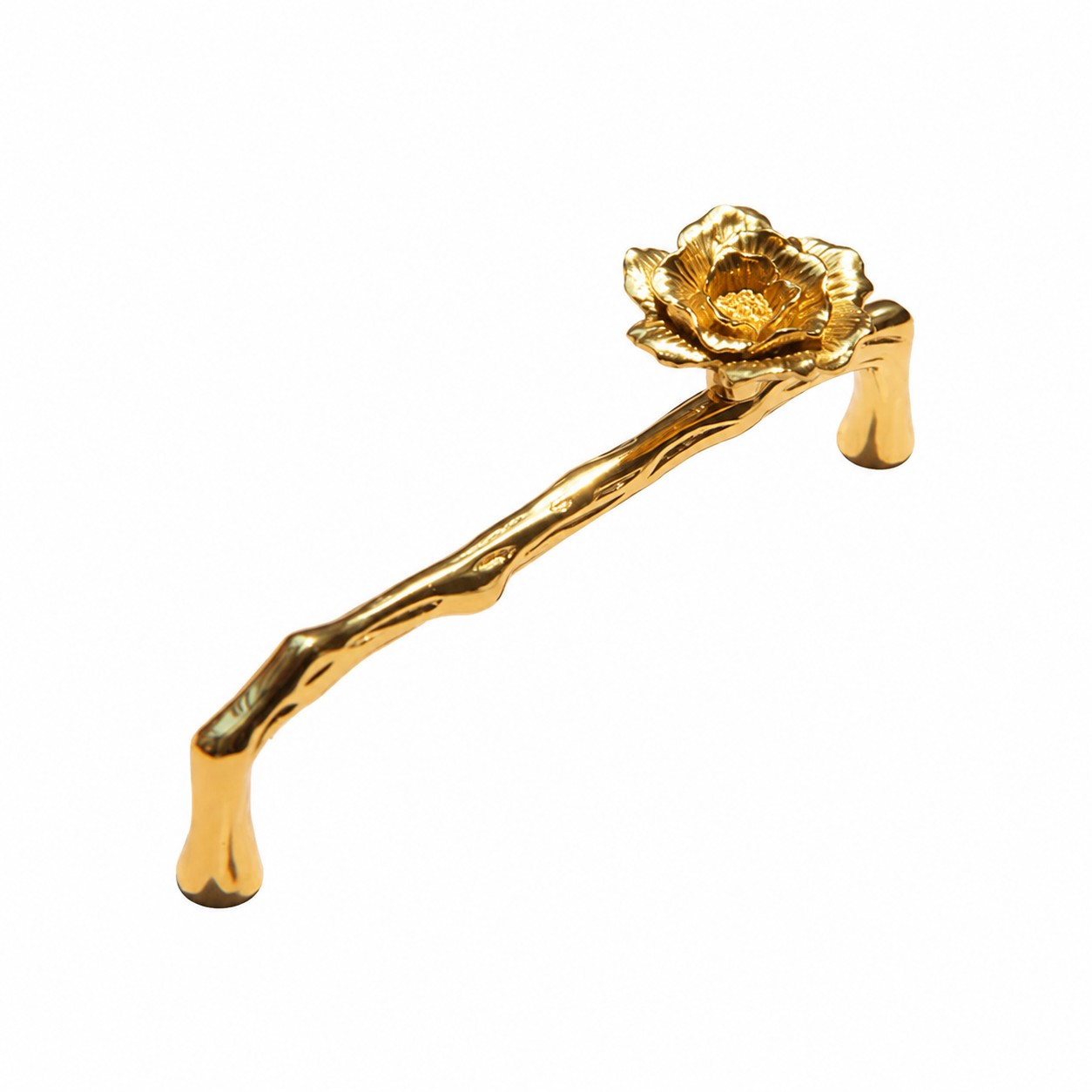 Rose brass cabinet handle with 5.0 inch and 12.8 centimeter center to center mounting
