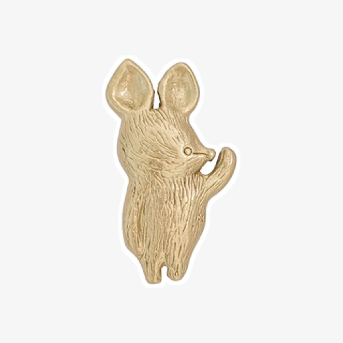 Knopp i mässing med djurmotiv, Mouse Size A