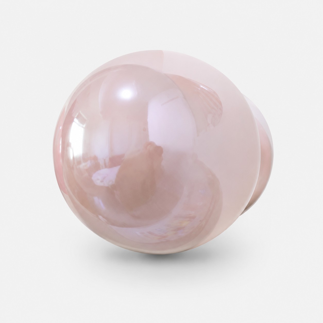 Blush pink ceramic cabinet knob side profile