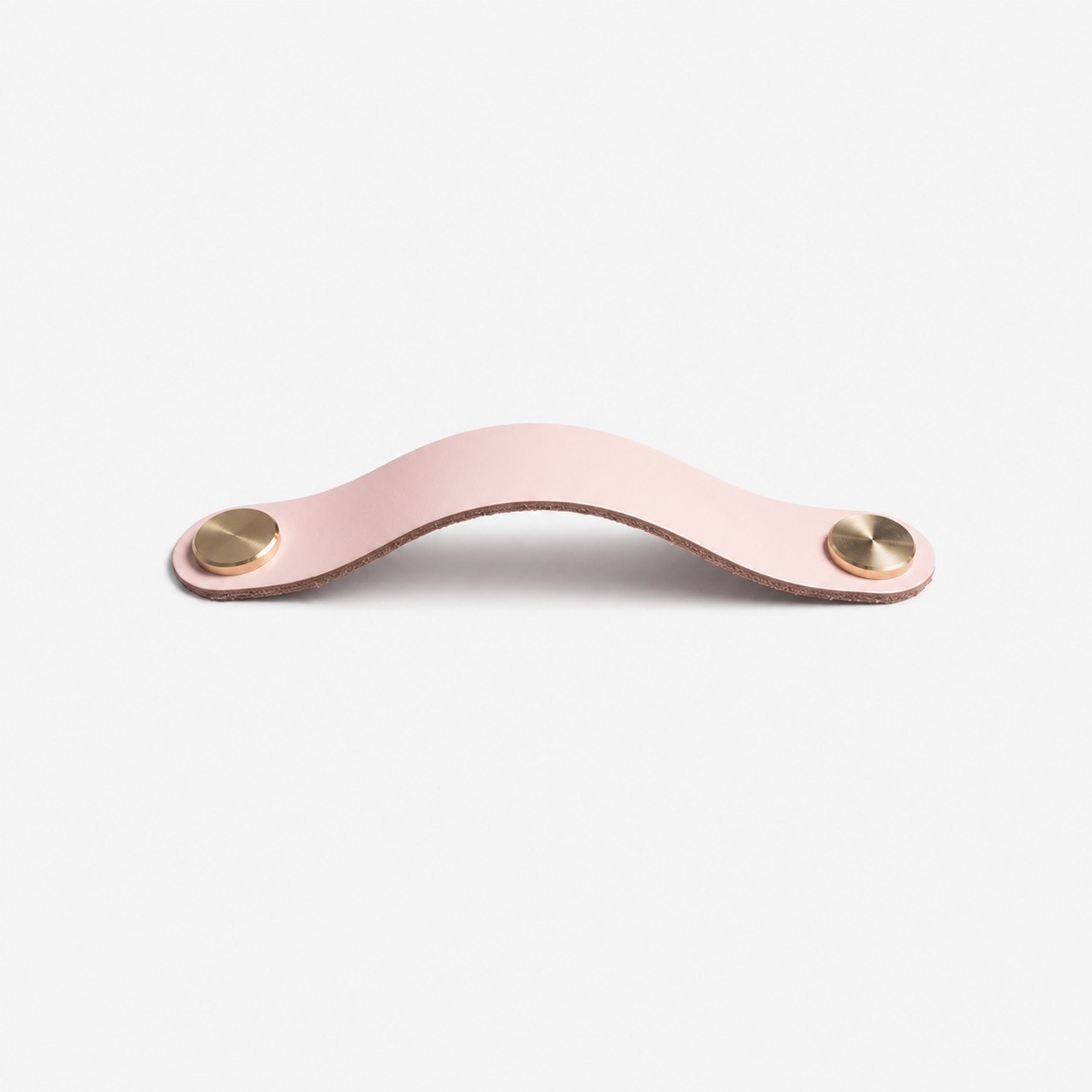 Pink Double Hole Double Hole 19.6 cm cowhide leather and brass cabinet pull handle