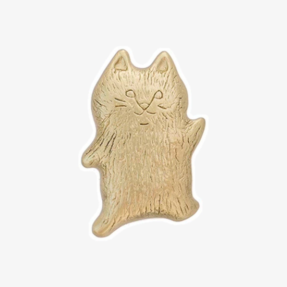 Knopp i mässing med djurmotiv i storlek A, kattstorlek