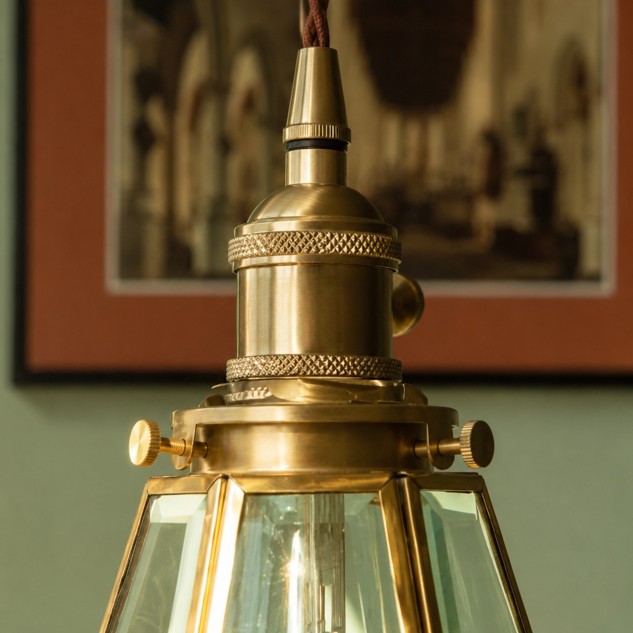 Faceted glass and warm metalwork 3