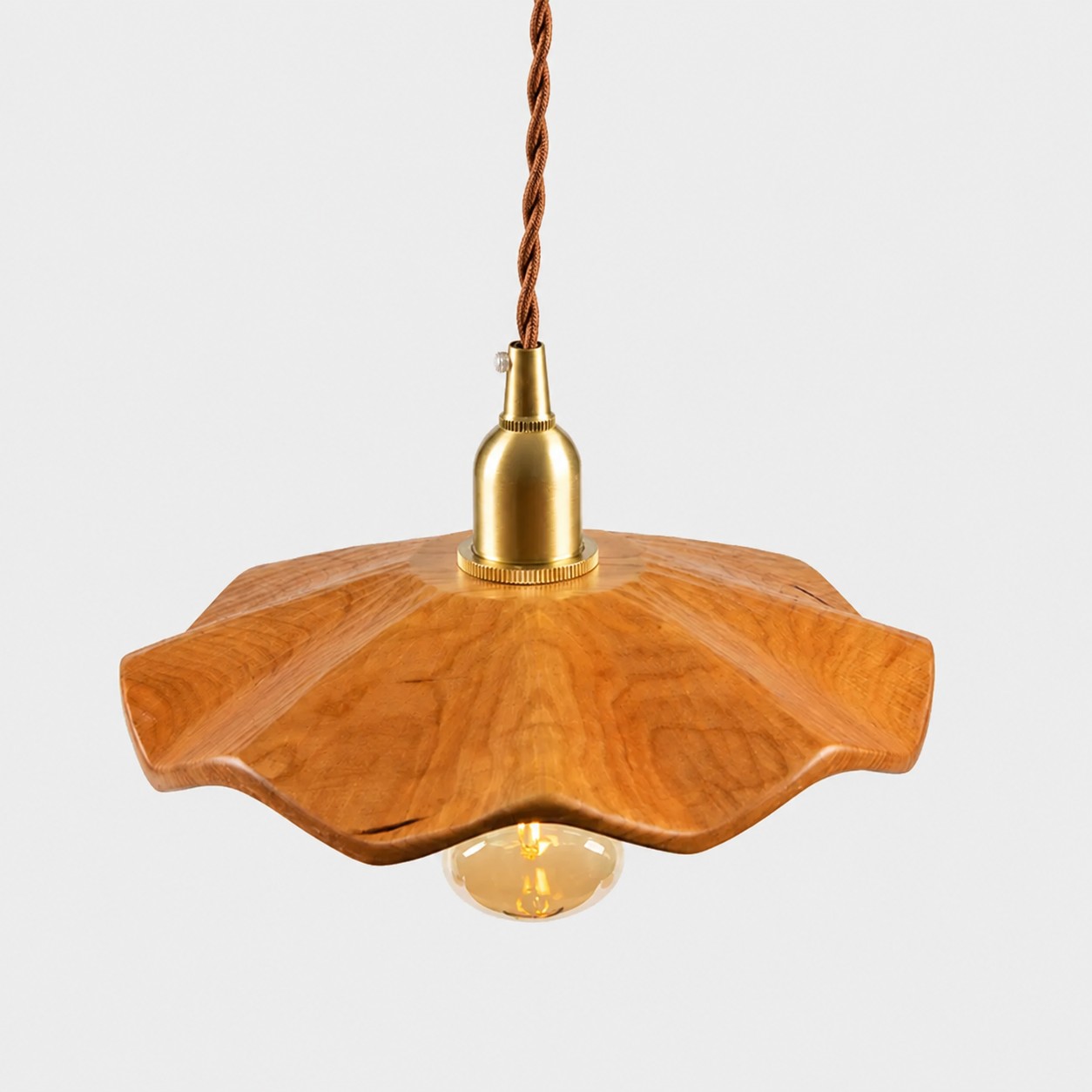 Cherry Wood wood lotus pendant light
