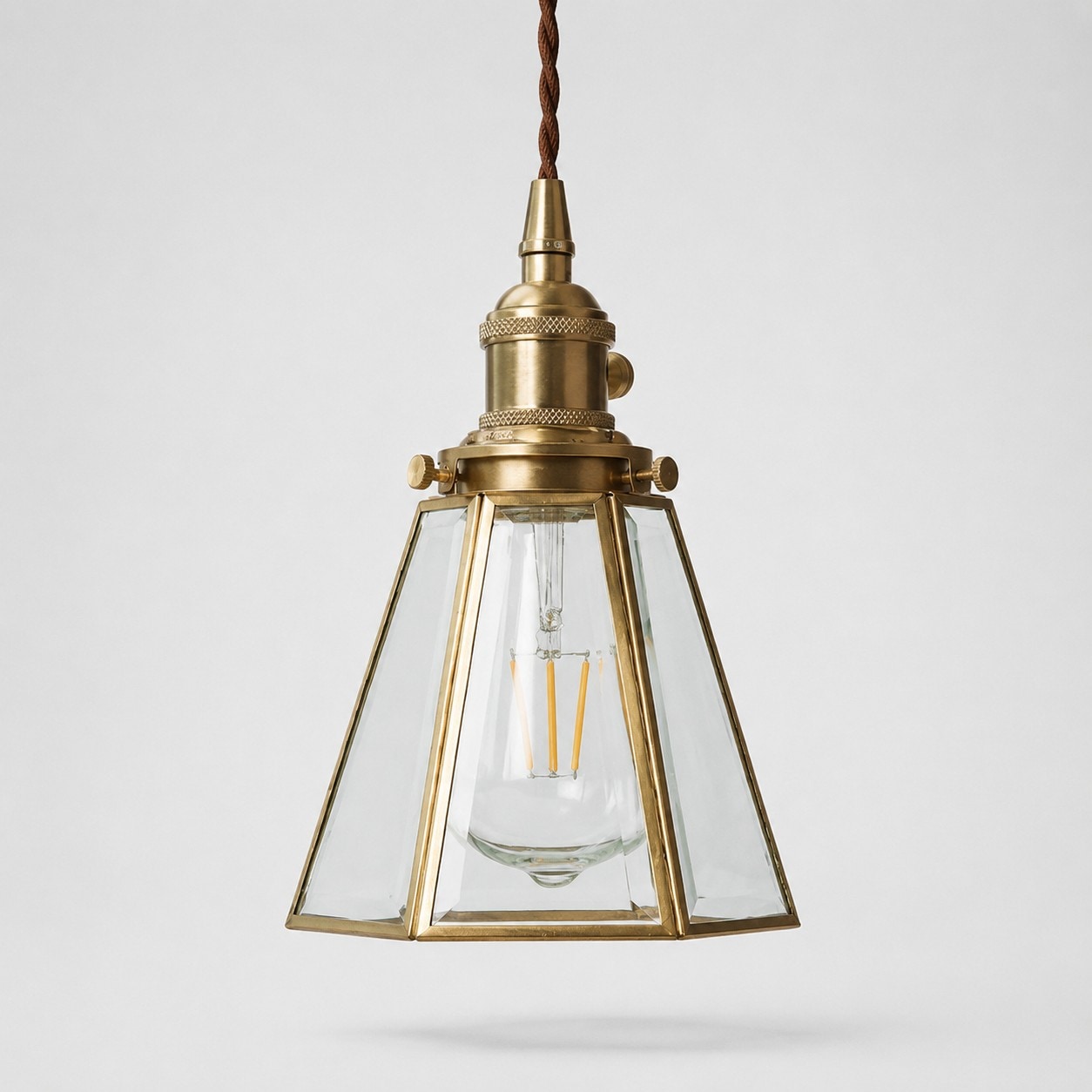 Clear Glass Brass