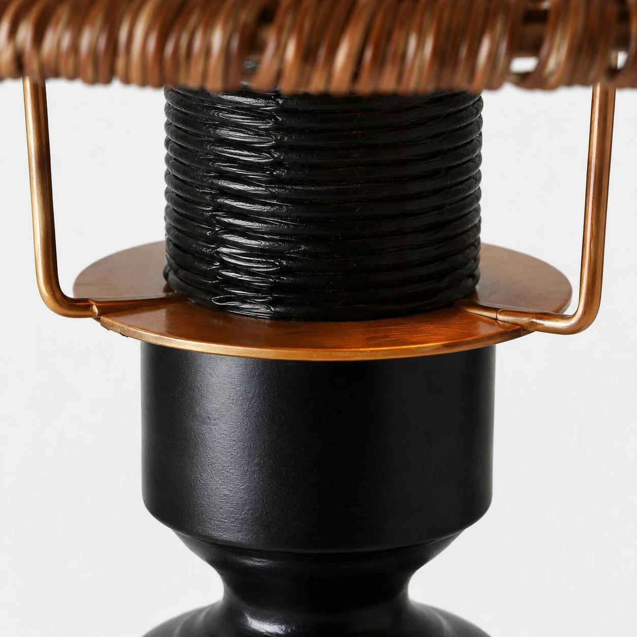Wabi-Sabi Woven Shade Ceramic Table Lamp