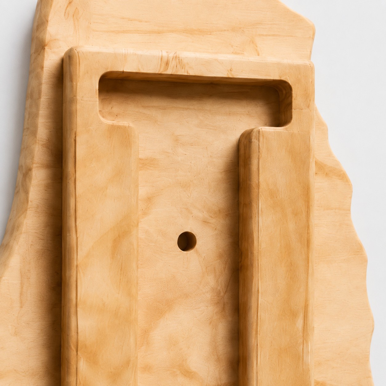 Back mounting detail of wooden wall lamp