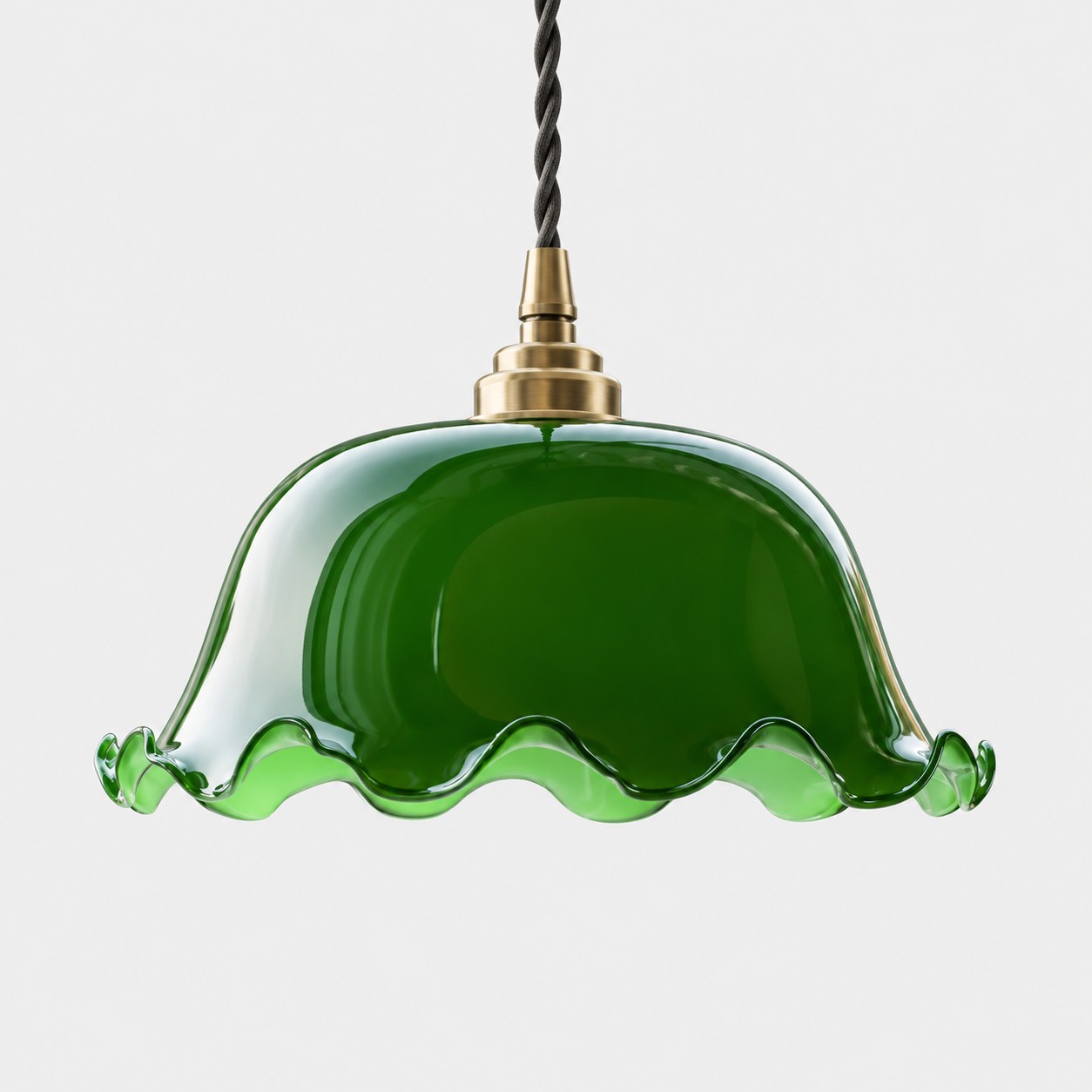 Wavy Shade / Green / Copper Plated