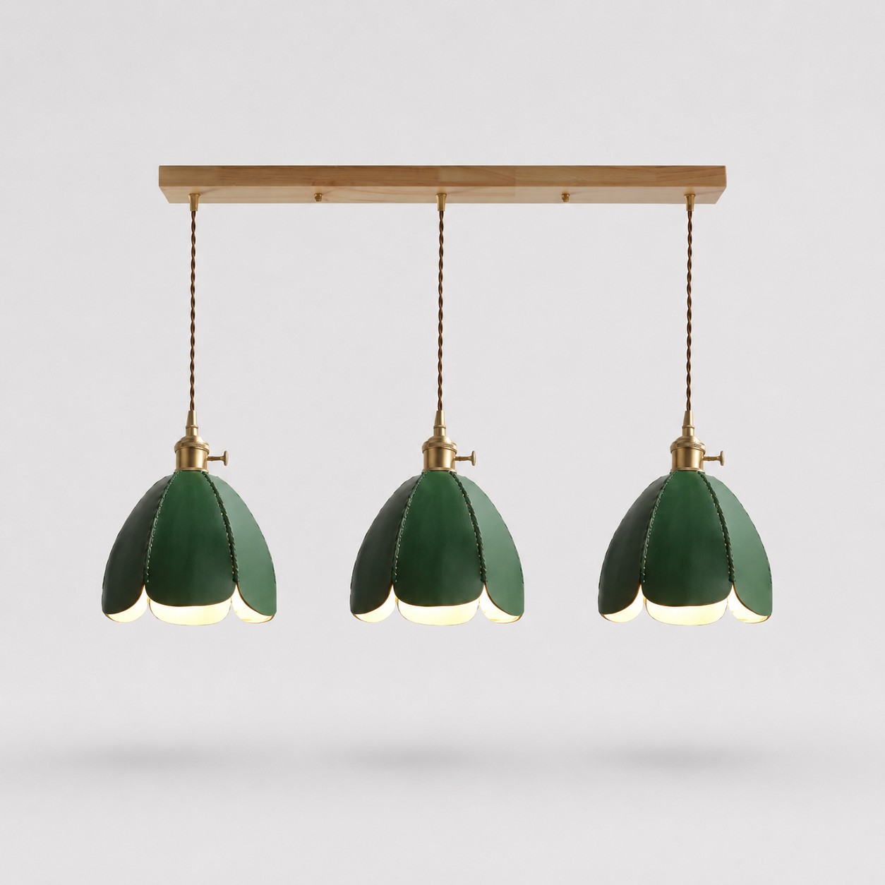 3-lichts lineaire hanglamp / groen