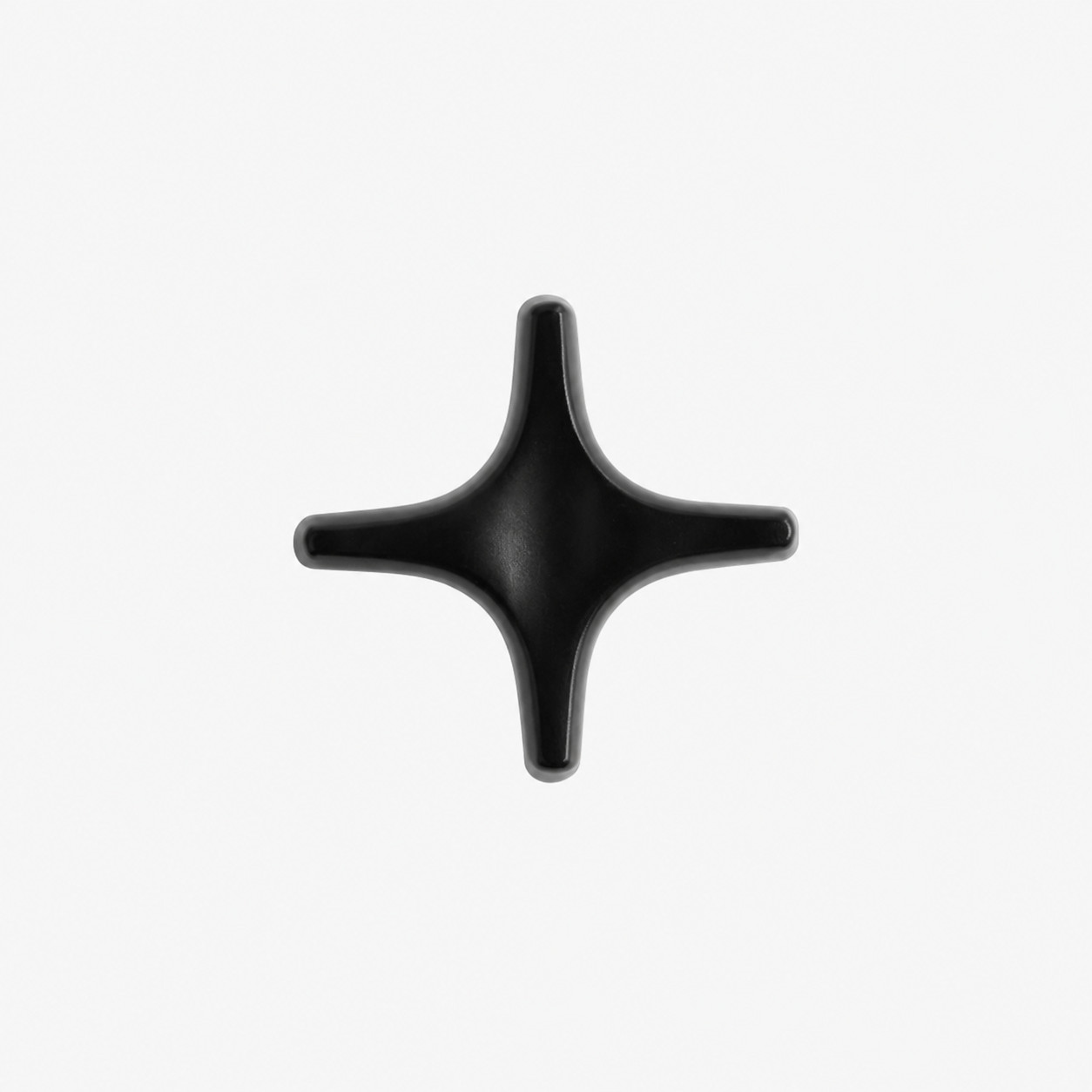Single-hole black metal starburst cabinet knob